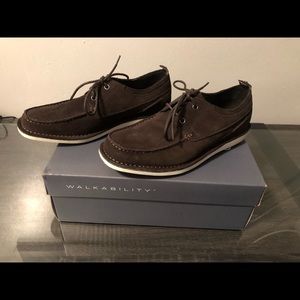 Rockport Chocolate Suede Size 42.5 worm once
